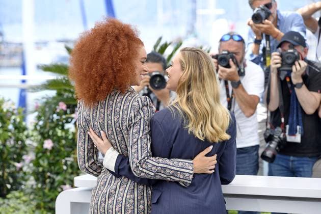 Erin Kellyman and Scarlett Johansson at the Eleanor the Great Photocall in Cannes on 21 05 2025
