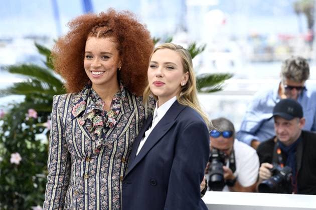 Erin Kellyman and Scarlett Johansson at the Eleanor the Great Photocall in Cannes on 21 05 2025