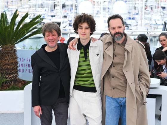 Internationale Filmfestspiele von Cannes, Le Citta di Pianura Photocall Cannes, 78th Cannes Film Festival 2025 - Day 10, Photocall of the film Le Città di Pianura . Cannes, 78th Cannes Film Festival 2025 - Day 10, Photocall of the Film Le Città di Pianura . In the photo Pierpaolo Capovilla, Sergio Romano, Filippo Scotti Cannes France  Copyright: xIPA ABACAx
