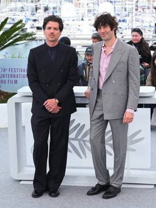 Internationale Filmfestspiele von Cannes, Testa o Croce - Heads or Tails Photocall Cannes, 78th Cannes Film Festival 2025 - day 10 - photocall of the film Heads or Tails? Cannes, 78th Cannes Film Festival 2025 - day 10 - photocall of the film Testa O Croce? In the photo: Alessio Rigo de Righi and Matteo Zoppis Cannes Italy  Copyright: xIPA ABACAx