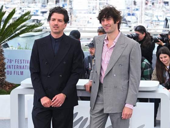 Internationale Filmfestspiele von Cannes, Testa o Croce - Heads or Tails Photocall Cannes, 78th Cannes Film Festival 2025 - day 10 - photocall of the film Heads or Tails? Cannes, 78th Cannes Film Festival 2025 - day 10 - photocall of the film Testa O Croce? In the photo: Alessio Rigo de Righi and Matteo Zoppis Cannes Italy  Copyright: xIPA ABACAx