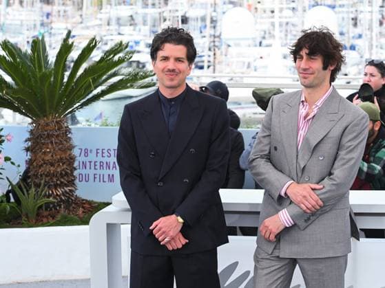 Internationale Filmfestspiele von Cannes, Testa o Croce - Heads or Tails Photocall Cannes, 78th Cannes Film Festival 2025 - day 10 - photocall of the film Heads or Tails? Cannes, 78th Cannes Film Festival 2025 - day 10 - photocall of the film Testa O Croce? In the photo: Alessio Rigo de Righi and Matteo Zoppis Cannes Italy  Copyright: xIPA ABACAx