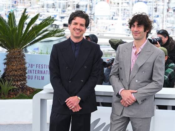 Internationale Filmfestspiele von Cannes, Testa o Croce - Heads or Tails Photocall Cannes, 78th Cannes Film Festival 2025 - day 10 - photocall of the film Heads or Tails? Cannes, 78th Cannes Film Festival 2025 - day 10 - photocall of the film Testa O Croce? In the photo: Alessio Rigo de Righi and Matteo Zoppis Cannes Italy  Copyright: xIPA ABACAx