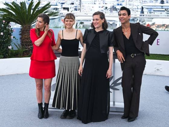 Cannes, Italy: Cannes, 78th Cannes Film Festival 2025 - day 10 - photocall of the film Romeria In the photo: Maria Zamora Llucia Garcia, Carla Simon and Mitch Martin Cannes Italy  - ZUMAp169 20250522_zea_p169_166 Copyright: xAlbertoxTerenghix