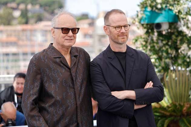 Stellan Skarsgard and Joachim Trier at the photocall for the feature film Affeksjonsverdi Sentimental Value at the Festival de Cannes 2025 78 Cannes International Film Festival at the Palais des Festivals Cannes, 22 05 2025 Foto:xD.xBedrosianx xFuturexImagex sentimental_5525