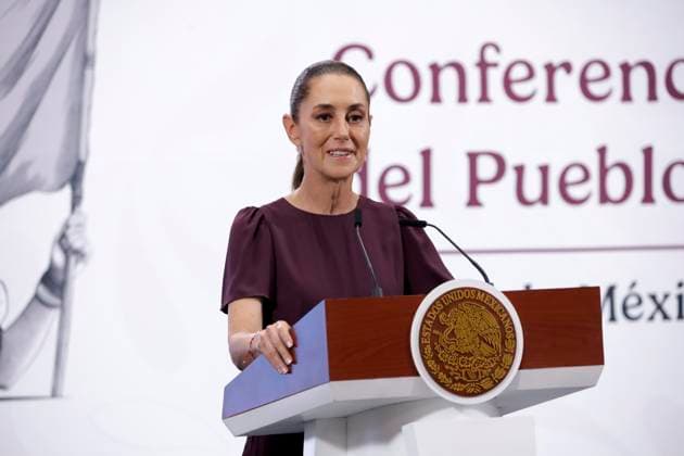 Mexico™s President Claudia Sheinbaum Holds Briefing Mexico™s President Claudia Sheinbaum Pardo, peaks about the negotiations with US President Donald Trump on trade issues during a briefing at National Palace. on May 22, 2025 in Mexico City, Mexico. (Photo by Luis Barron Eyepix Group) Copyright: xLuisxBarron xEyepixxGroupx LB_22052025_156162