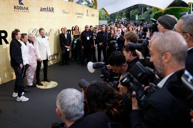 John Taylor, Nick Rhodes, Simon Le Bon and Roger Taylor of Duran Duran at the 31 amfAR Gala Cannes as part of the Festival de Cannes 2025 78 Cannes International Film Festival at the Hôtel du Cap Eden Roc Antibes, 22 05 2025 Foto:xD.xBedrosianx xFuturexImagex amfar_5582