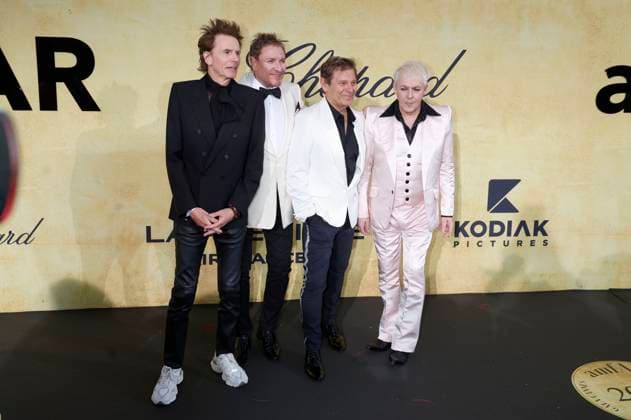 John Taylor, Nick Rhodes, Simon Le Bon and Roger Taylor of Duran Duran at the 31 amfAR Gala Cannes as part of the Festival de Cannes 2025 78 Cannes International Film Festival at the Hôtel du Cap Eden Roc Antibes, 22 05 2025 Foto:xD.xBedrosianx xFuturexImagex amfar_5583