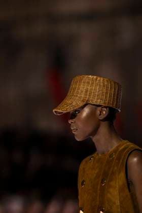 Louis Vuitton Cruise 2026 Runway - Avignon A model walks the runway during the Louis Vuitton Cruise 2026 fashion show at Palais des Papes ( Palace of the Popes ), in Avignon, France on May 22, 2025. Photo by Eliot Blondet ABACAPRESS.COM Avignon France France  Copyright: xBlondetxEliot ABACAx