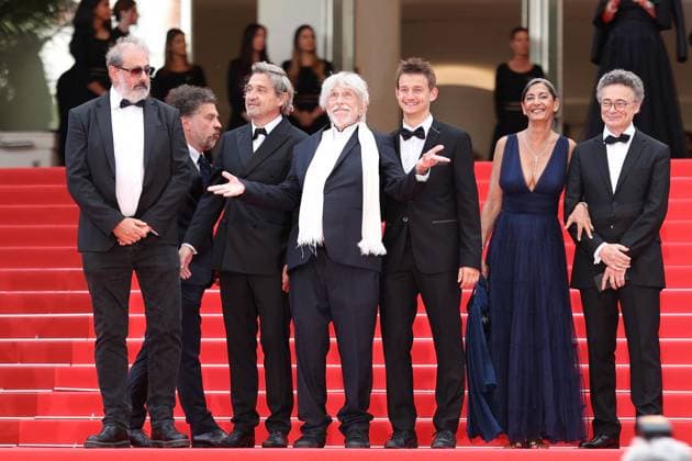 Cannes - La Venue de l Avenir Screening JD Gustave de Kervern, Frederic Niedermayer, Louis-Do de Lencquesaing, Pierre Richard, Timi-Joy Marbot, Ceyla Lacerda attend the red carpet and screening of La Venue de l Avenir in Cannes, France, on May 22, 2025, as part of the Cannes Film Festival. Photo by Jerome Domine ABACAPRESS.COM Cannes France  Copyright: xDominexJerome ABACAx