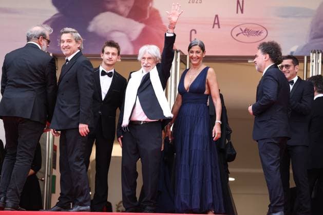 Cannes - La Venue de l Avenir Screening JD Gustave de Kervern, Frederic Niedermayer, Louis-Do de Lencquesaing, Pierre Richard, Timi-Joy Marbot, Ceyla Lacerda attend the red carpet and screening of La Venue de l Avenir in Cannes, France, on May 22, 2025, as part of the Cannes Film Festival. Photo by Jerome Domine ABACAPRESS.COM Cannes France  Copyright: xDominexJerome ABACAx