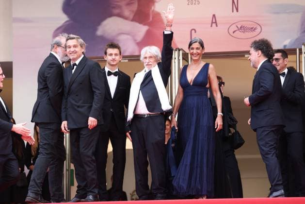 Cannes - La Venue de l Avenir Screening JD Gustave de Kervern, Frederic Niedermayer, Louis-Do de Lencquesaing, Pierre Richard, Timi-Joy Marbot, Ceyla Lacerda attend the red carpet and screening of La Venue de l Avenir in Cannes, France, on May 22, 2025, as part of the Cannes Film Festival. Photo by Jerome Domine ABACAPRESS.COM Cannes France  Copyright: xDominexJerome ABACAx
