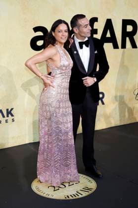 Michelle Rodriguez and Mohammed Al Turki at the 31 amfAR Gala Cannes as part of the Festival de Cannes 2025 78 Cannes International Film Festival at the Hôtel du Cap Eden Roc Antibes, 22 05 2025 Foto:xD.xBedrosianx xFuturexImagex amfar_5774
