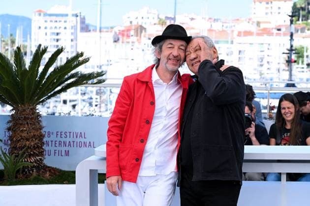 Cannes Film Festival 2025 Cannes, 13-24 May 2025 78th Cannes Film Festival. Photocall film: Ange In the photo: Tony Gatlif, Arthur H Cannes France  Copyright: xIPA ABACAx