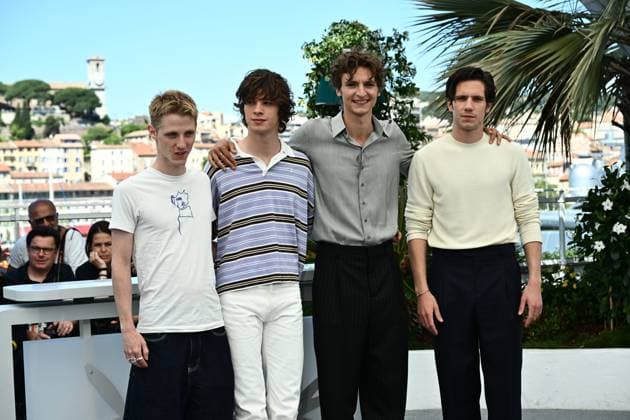CINEMA : 78eme Festival de Cannes - Photocall - 23 05 2025 CANNES, FRANCE : VALENTIN CAMPAGNE, PAUL KIRCHER, VASSILI SCHNEIDER, ABRAHAM WAPLER lors du photocall de Â« LA VENUE DE L™AVENIR Â» (COLOURS OF TIME) Hors CompÃ tition au 78eme Festival de Cannes au Palais des Festivals le 23 mai 2025 Ã Cannes, France. CannesFrance  Copyright: xValentinaxClaretx