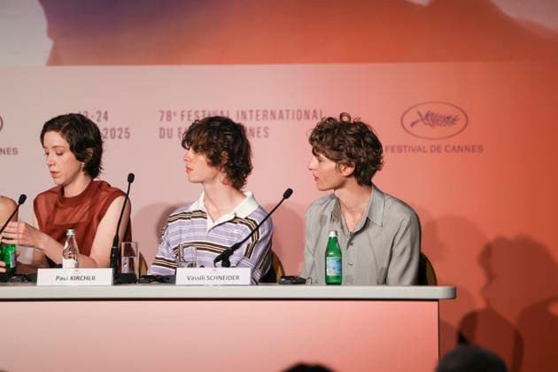 78eme Festival International du Film de Cannes Press conference for the film La venue de lavenir 78th Cannes International Film Festival Press conference for the film The Coming of the Future 445009 2025 05 23 Cannes France Giraudeau, Sara Kircher, Paul Schneider, Vassili  Copyright: xIvankaxVoisinx xStarfacex STAR_445009_004