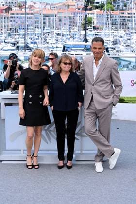 Cannes, 78th Cannes Film Festival 2025, Photocall film: Moi Qui T Aimas Cannes, 78th Cannes Film Festival 2025, Photocall film: Moi Qui T Aimas In the photo: Marina Foïs, Diane Kurys, Roschdy Zem Cannes France  Copyright: xIPA ABACAx