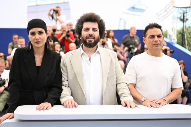Cannes Woman And Child Photocall AM Parinaz Izadyar, Saeed Roustaee and Payman Maadi attending the Zan O Bacheh (Woman And Child) Photocall in Cannes, France on May 23, 2025 as part of the 78th Cannes Film Festival. Photo by Aurore Marechal ABACAPRESS.COM Cannes France  Copyright: xMarechalxAurore ABACAx