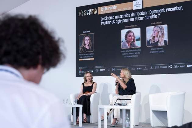 Conference Cinema at the service of the ocean how to tell, awaken and act for a sustainable future as part of the 10th Semaine du Cinéma Positif at the 78th Cannes International Film Festival Alexandra Cousteau and Estelle Lefébure Conference Cinema at the service of the ocean how to tell, awaken and act for a sustainable future , on the CNC beach, as part of the 10th Semaine du Cinéma Positif at the 78th Cannes International Film Festival, le 23 mai 2025 This year, the Positive Cinema Prize was awarded to the film Jeunes Mères by the Dardenne brothers Olivier Borde Bestimage Conference Cinema at the service of the ocean how to tell, awaken and act for a sustainable future , on the CNC beach, as part of the 10th Positive Cinema Week during  Copyright: xOLIVIERxBORDEx xBESTIMAGExOLIVIERxBORDEx xBESTIMAGEx