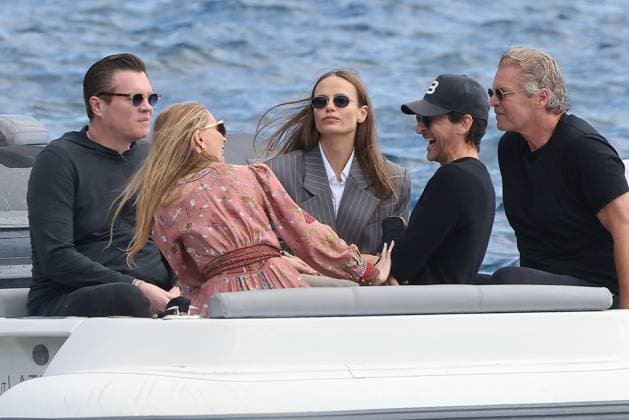 Cannes - Adrien Brody and Georgina Chapman At Eden Roc Adrien Brody and his girlfriend Georgina Chapman with Natasha Poly leave Eden Roc hotel, in Cap d Antibes, France on May 23, 2025, during Cannes Film Festival. Photo by ABACAPRESS.COM Cap d Antibes France  Copyright: xABACAx