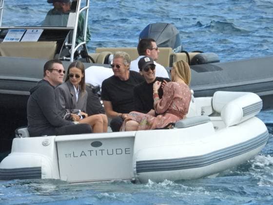 Adrien Brody and his partner Georgina Chapman join friends at the Cap Eden Roc hotel on the sidelines of the 78th Cannes International Film Festival Adrien Brody and his partner Georgina Chapman join friends at the Cap Eden Roc hotel on the sidelines of the 78th Cannes International Film Festival, May 23, 2025 Tenderly embraced in the boat, Adrien Brody et Georgina Chapman échangeaient des sourires complices Adrien Brody and his partner Georgina Chapman join friends at the Cap Eden Roc hotel on the sidelines of the 78th Cannes International Film Festival on May 23, 2025 Tenderly embracing in the boat, Adrien Brody and Georgina Chapman exchanged knowing smiles Antibes France  Copyright: xAgence BestimagexAgence Bestimagex