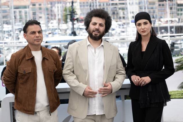 Cannes - Zan O Bacheh photocall DN Payman Maadi, Saeed Roustaee and Parinaz Izadyar pose during the Zan O Bacheh (Woman And Child) photocall at the 78th annual Cannes Film Festival at Palais des Festivals on May 23, 2025 in Cannes, France.Photo by David NIVIERE ABACAPRESS.COM CANNES France  Copyright: xNivierexDavid ABACAPRESS.COMx