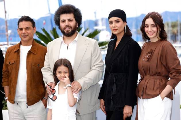 May 23, 2025, Cannes, France: Payman Maadi, Saeed Roustaee, Arshida Dorostkar, Parinaz Izadyar and Soha Niasti pose at the photocall of Woman and Child during the 78th Cannes Film Festival at Palais des Festivals in Cannes, France, on 23 May 2025. Photo: Cannes France - ZUMAm179 20250523_zep_m179_079 Copyright: xAlecxMichaelx