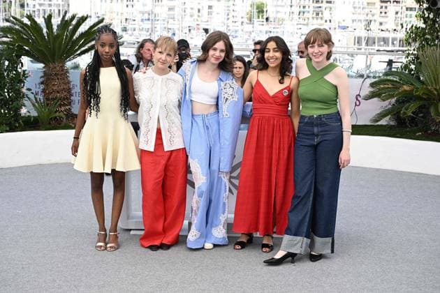 Cannes - Photocall Jeunes Meres Lucie Laruelle, Janaina Halloy, Babette Verbeek, Samia Hilmi and Elsa Houben during The Young Mother s Home (Jeunes Meres) photocall at the 78th annual Cannes Film Festival at Palais des Festivals on May 24, 2025 in Cannes, France. Photo by David Niviere ABACAPRESS.COM Cannes France  Copyright: xNivierexDavid ABACAPRESS.COMx