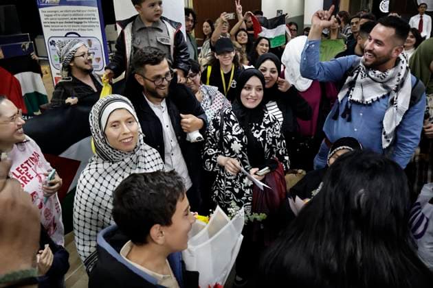 May 24, 2025, Mexico, Cdmx, Mexico: The conflict between the State of Israel and Palestine has escalated recently. This attack on the Gaza Strip continues to cause the deaths of thousands of innocent people. Few people of Palestinian origin manage to escape the genocide and become refugees in other countries. This is the fortunate situation of the Abed family, the first family of 18 Palestinian refugees to arrive in Mexico. Thanks to the refugee status they requested from the Mexican Embassy in Cairo, they were able to obtain this humanitarian benefit. The Mexican Commission for Refugee Assistance (COMAR) decided to grant them refuge, and the National Migration Institute (INM) granted permanent residency and humanitarian visas to the entire - ZUMAp204 20250524_zip_p204_047 Copyright: xJosuexPerezx