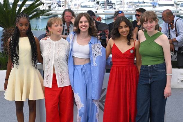 Cannes, 78th Cannes Film Festival 2025, Photocall of the film Honey don t! Cannes, 78th Cannes Film Festival 2025, Photocall of the film Jeunes Mères In the photo: Elsa Houben, Lucie Laruelle, Samia Hilmi, Babette Verbeek, Janaïna Halloy Cannes France  Copyright: xIPA ABACAx
