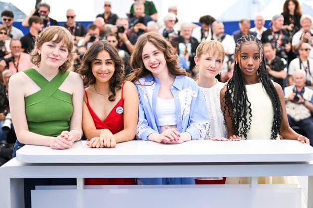 Cannes Jeunes Meres Photocall AM Elsa Houben, Samia Hilmi, Babette Verbeek, Janaina Halloy and Lucie Laruelle attending the Jeunes Meres Photocall in Cannes, France on May 24, 2025 as part of the 78th Cannes Film Festival. Photo by Aurore Marechal ABACAPRESS.COM Cannes France  Copyright: xMarechalxAurore ABACAx