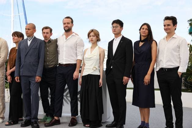Short Film Competition Directors Photocall Zhaoguang Luo, Tawfeek Barhom, Gregoire Graesslin, Adnan Al Rajeev, Balint Kenyeres, Dian Weys, Arvin Belarmino and Gabriel Abrantes pose during Realisateurs Des Courts Metrages En Competition photocall at the 78th annual Cannes Film Festival at Palais des Festivals on May 24, 2025 in Cannes, France. Photo by Shootpix ABACAPRESS.COM Cannes France  Copyright: xShootpix ABACAx