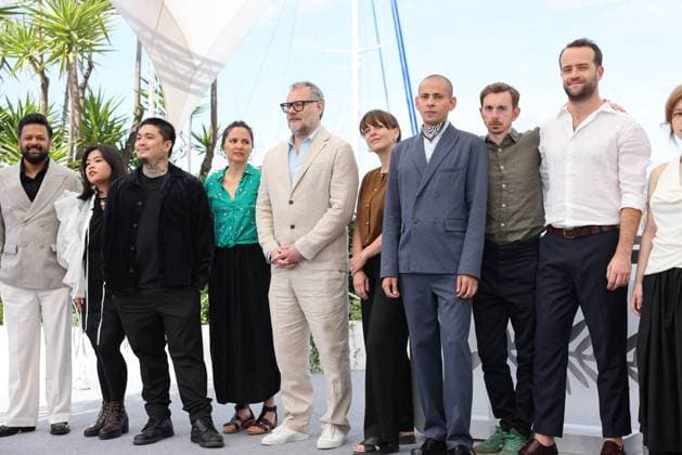 Short Film Competition Directors Photocall Zhaoguang Luo, Tawfeek Barhom, Gregoire Graesslin, Adnan Al Rajeev, Balint Kenyeres, Dian Weys, Arvin Belarmino and Gabriel Abrantes pose during Realisateurs Des Courts Metrages En Competition photocall at the 78th annual Cannes Film Festival at Palais des Festivals on May 24, 2025 in Cannes, France. Photo by Shootpix ABACAPRESS.COM Cannes France  Copyright: xShootpix ABACAx