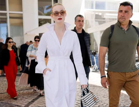 Cannes Elle Fanning leaves Hotel Martinez MP Elle Fanning leaves Hotel Martinez to take a stroll along Croisette ahead the 78th annual Cannes Film Festival on May 24, 2025 in Cannes, France. Photo by Marco Piovanotto ABACAPRESS.COM  Copyright: xPiovanottoxMarco ABACAx