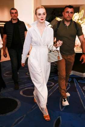 Cannes - Elle Fanning Leaves Hotel Martinez Elle Fanning leaves Hotel Martinez to take a stroll along Croisette ahead the 78th annual Cannes Film Festival on May 24, 2025 in Cannes, France. Photo by Marco Piovanotto ABACAPRESS.COM Cannes France  Copyright: xPiovanottoxMarco ABACAx