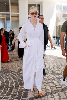 Cannes - Elle Fanning Leaves Hotel Martinez Elle Fanning leaves Hotel Martinez to take a stroll along Croisette ahead the 78th annual Cannes Film Festival on May 24, 2025 in Cannes, France. Photo by Marco Piovanotto ABACAPRESS.COM Cannes France  Copyright: xPiovanottoxMarco ABACAx