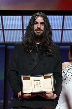 Cannes - Closing Ceremony French-Spanish film director Oliver Laxe delivers a speach on stage after winning the Jury Prize for the film Sirat during the closing ceremony at the 78th edition of the Cannes Film Festival in Cannes, France, on May 24, 2025. Photo by David Niviere ABACAPRESS.COM Cannes France  Copyright: xNivierexDavid ABACAPRESS.COMx
