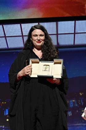 Cannes - Closing Ceremony Mascha Schilinski accepts the Jury Prize (TIE) for Sound of Falling onstage during the closing ceremony at the 78th annual Cannes Film Festival at Palais des Festivals on May 24, 2025 in Cannes, France, on May 24, 2025. Photo by David Niviere ABACAPRESS.COM Cannes France  Copyright: xNivierexDavid ABACAPRESS.COMx