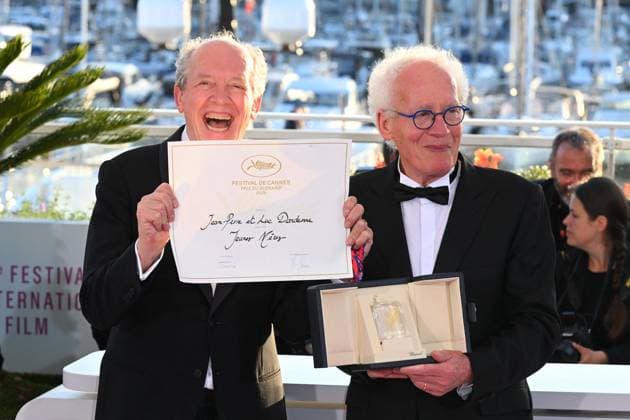 Cannes, 78th Cannes Film Festival 2025, Photocall Winners Cannes, 78th Cannes Film Festival 2025, Photocall Palmares In the photo Jean-Pierre Dardenne, Luc Dardenne Cannes France  Copyright: xIPA ABACAx