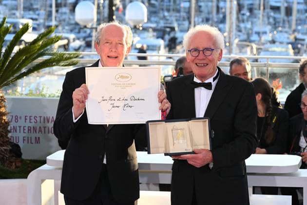 Cannes, 78th Cannes Film Festival 2025, Photocall Winners Cannes, 78th Cannes Film Festival 2025, Photocall Palmares In the photo Jean-Pierre Dardenne, Luc Dardenne Cannes France  Copyright: xIPA ABACAx