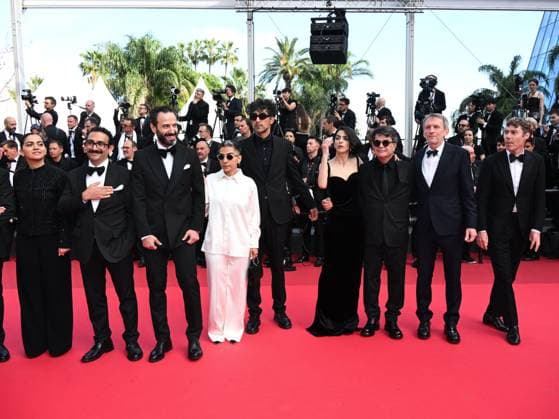 Cannes, France: Cannes, 78th Cannes Film Festival 2025 - Final Night - Red Carpet Closing Ceremony. Pictured are Hadis Pakbaten, Majid Panahi, Sandrine Dumas (guest), Maryam Afsharimovahed, Ebrahim Azizi, David Thion, Philippe Martin, Jafar Panahi, Solmaz Panahi (guest) and Alexandre Mallet-Guy Cannes France - ZUMAp169 20250524_zea_p169_2239 Copyright: xSimonexComix