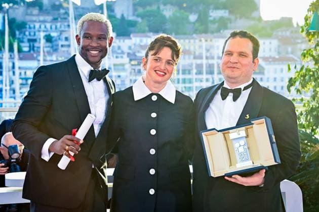 Photocall for The Winners , Palais des Festivals, Cannes, France Camera d Or Jury President Alice Rohrwacher , Akinola Davies and Hasan Hadi seen at the Photocall for The Winners during the 78th Festival de Cannes (Cannes International Film Festival) at Palais des Festivals, Cannes, , France on 24 May 2025. Hasan Hadi, winner of the Camera d Or for Best First Film for The President s Cake Picture, Credit:Julie Edwards Avalon France, French Riviera, Cannes, Palais des Festivals Copyright: xJuliexEdwardsx xAvalonx 1003240339