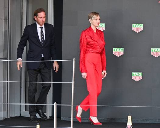 Monaco, Monaco GP 2025, Award Ceremony In the photo: Charlene of Monaco, Andrea Casiraghi  Copyright: xManuelexMangiarottix xipa-agency.netx xManuelexMangiarottix IPA_Agency_IPA58235740