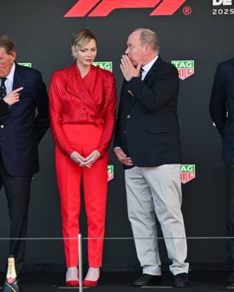 Monaco, Monaco GP 2025, Award Ceremony Pictured: Charlene of Monaco, Prince Albert II of Monaco  Copyright: xManuelexMangiarottix xipa-agency.netx xManuelexMangiarottix IPA_Agency_IPA58235799