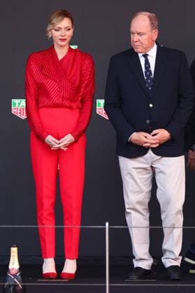 May 25, 2025, Monte Carlo, Monaco: Charlene, Princess of Monaco, and Albert II, Prince of Monaco on the podium during the F1 Grand Prix of Monaco at Circuit de Monaco on May 25, 2025 in Monte-Carlo, Monaco. Monte Carlo Monaco - ZUMAz156 20250525_zip_z156_021 Copyright: xBeataxZawrzelx