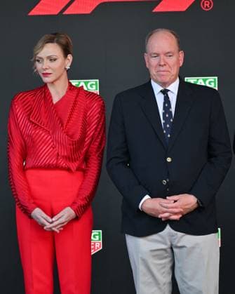 Monaco, Monaco GP 2025, Awards Ceremony Monaco, Monaco GP 2025, Award Ceremony Pictured: Charlene of Monaco, Prince Albert II of Monaco Monte Carlo  Copyright: xIPA ABACAx