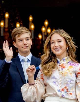 26-05-2025 Denmark Prince Vincent and Princess Josephine celebrating the King his 57th birthday on the balcony of Frederik VIII palace in Copenhagen. Â  Copyright: xPPEx
