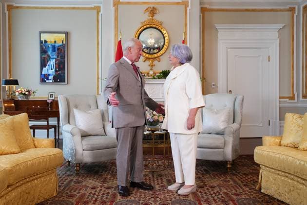May 26, 2025, Ottawa, On, CANADA: Mary Simon, Governor General of Canada, has an audience with King Charles Rideau Hall in Ottawa during a royal visit on Monday, May 26, 2025. Ottawa CANADA  - ZUMAc35_ 20250526_zaf_c35_130 Copyright: xSeanxKilpatrickx