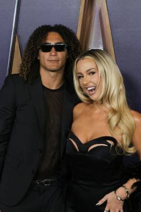 May 26, 2025, Las Vegas, Nevada, USA: Makoa Kaleiki Ho and Tana Mongeau at the 2025 American Music Awards held at the Fontainebleau Hotel in Las Vegas, Nevada on Monday May 26, 2025. BURT HARRIS BNS PI Las Vegas USA - ZUMAp124 20250526_zaa_p124_053 Copyright: xBurtxHarrisx