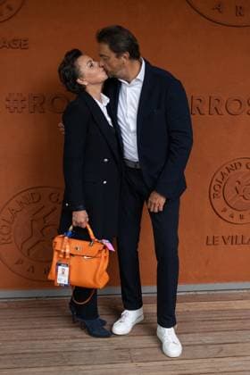 French Open - Vips At The Village - Day 3 Henri Leconte and Maria Dowlatshahi take a pose at Roland Garros for the French open on May 27, 2025, in Paris, France. Photo by Laurent Zabulon ABACAPRESS.COM Paris France  Copyright: xZabulonxLaurent ABACAx